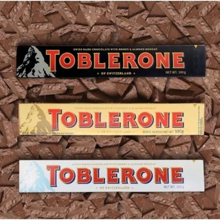 ช็อกโกแลตแท่ง Toblerone มีหลากหลายรสชาติและขนาด 100 กรัม