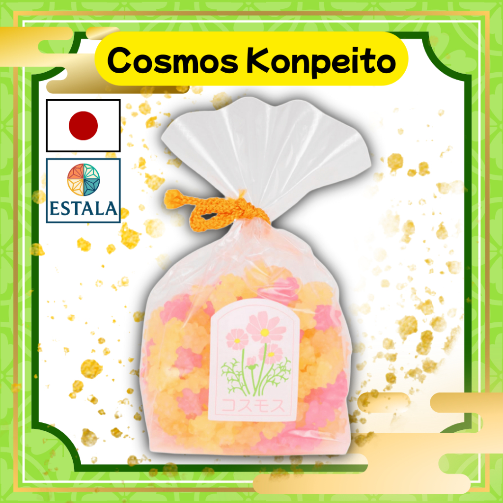 Estala Konpeito Japanese Traditional Sugar Confections Flower Shapes Bag (Cosmos)
