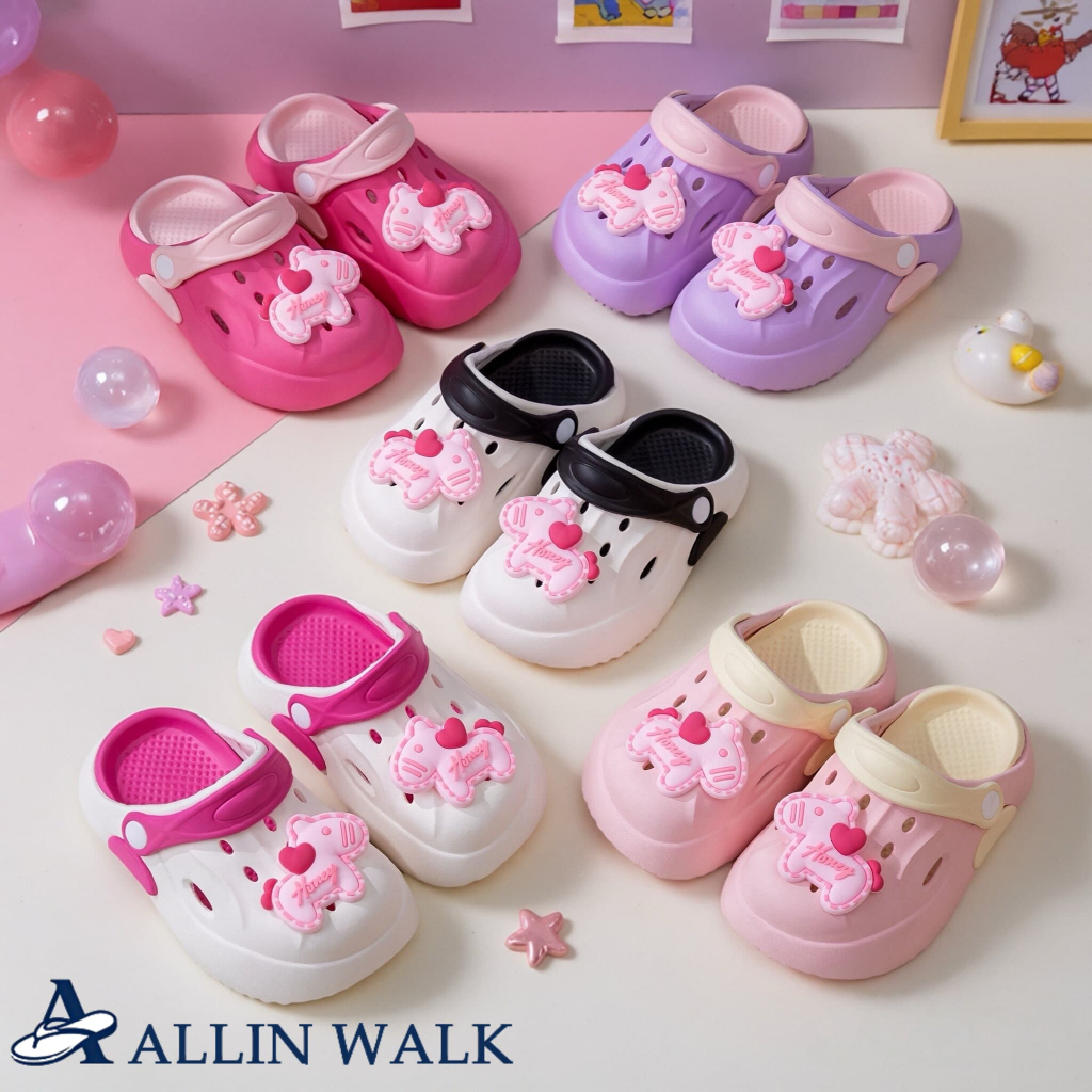 ALLIN WALK รองเท้าเด็ก 🐴💖 ลายม้า 3D น่ารัก EVA เบา นุ่ม กันลื่น ระบายอากาศ มีสายรัดหลัง🎉