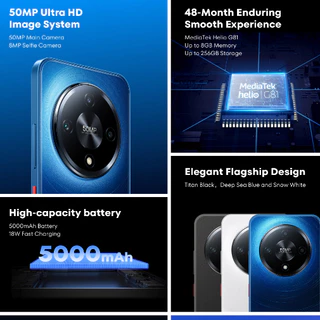 MEIZU Mblu 22 Pro (8/256GB) มือถือเล่นเกม จอ 120Hz ชิป G81 แบต 5000mAh รองรับ NFC เครื่องศูนย์ไทย ประกัน 1 ปี