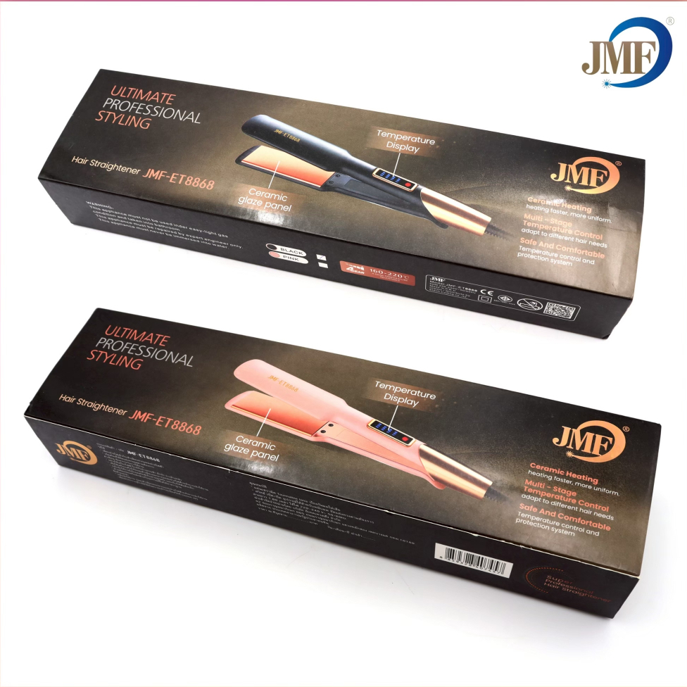 เครื่องหนีบผมตรง JMF ET-8868 ที่หนีบผม เครื่องม้วนผม ยืดผม ทำวอลลุ่ม หนีบเงา หน้ากว้าง ร้อนเร็ว ปรับระดับความร้อนได้