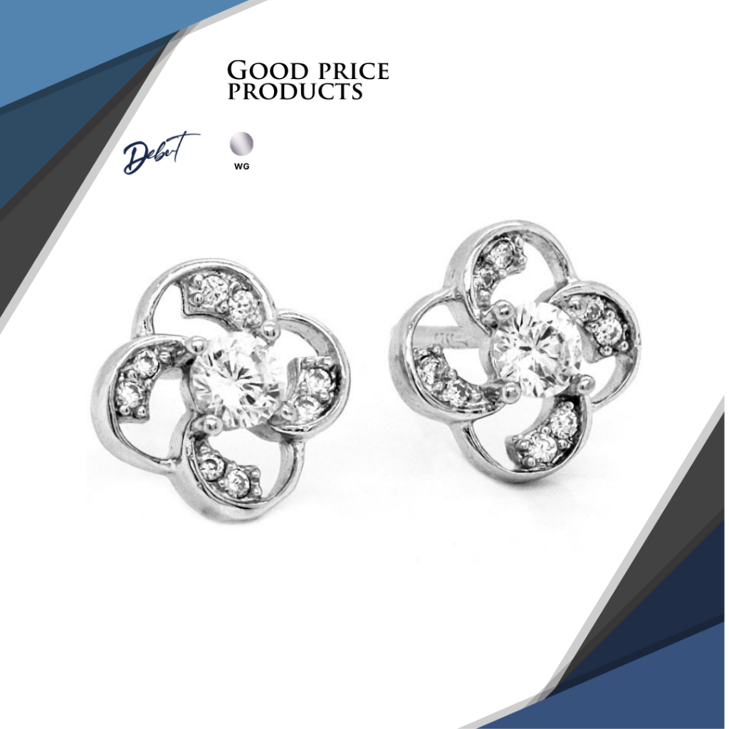 ต่างหูเงินแท้ 925 Debutgem Collection Fantacy ประดับเพชร CZ 021