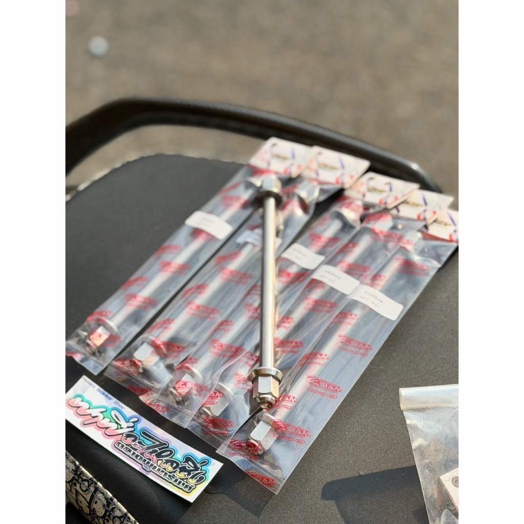 แกนล้อหน้าMIO/มีโอ/FINO/ฟีโน่/NOUVO/นูโว/EXCITER/เอกไซเตอร์ แกนล้อเลสหัวสนามSC SIAM เลสแท้ #แกนล้อเลสมีโอ - รูปที่ 3