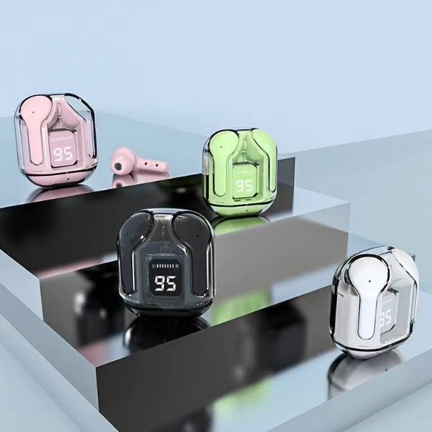 หูฟังบลูทูธไร้สาย เชื่อมอัตโนมัติ กล่องชาร์จ จอ LED หูฟัง Stereo Headset 5.3 บลูทูธ มีไฟ มีแบตในตัว สีพาสเทล เอียร์บัด