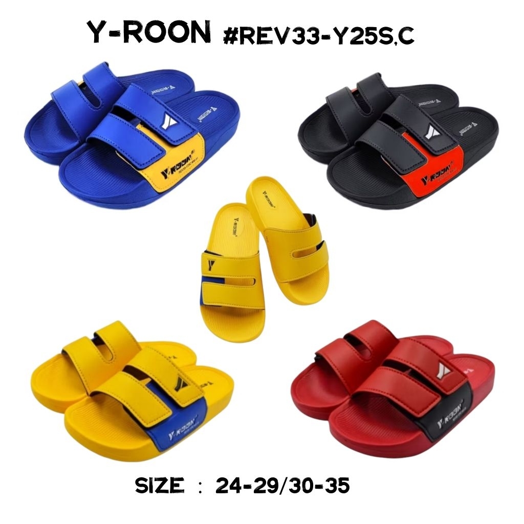 Y-ROON (วัยรุ่น) รองเท้าแบบสวม สีทูโทน ปรับสายได้ ลายลิขสิทธิ์แท้ รุ่นY25 ไซส์S(24-29)-C(30-35) เหมาะทั้งเด็กหญิงและชาย