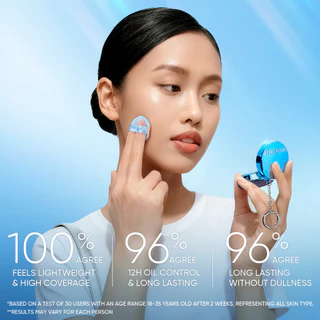 【Limited 】SKINTIFIC Perfect Stay Velvet MiNi Matte Cushion 4g สีฟ้า คุชชั่นรองพื้น สร้างลุคแมตต์เนียนสวยเป็นธร เบสเมคอัพ