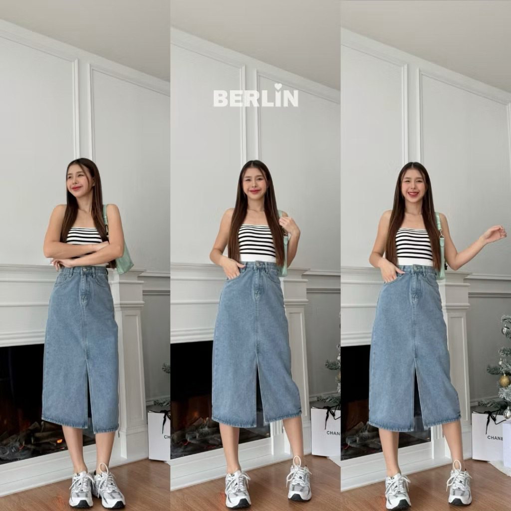 ส่งต่อมือ1 กระโปรงยีนส์ผ่าหน้า แบรนด์BeBerlin