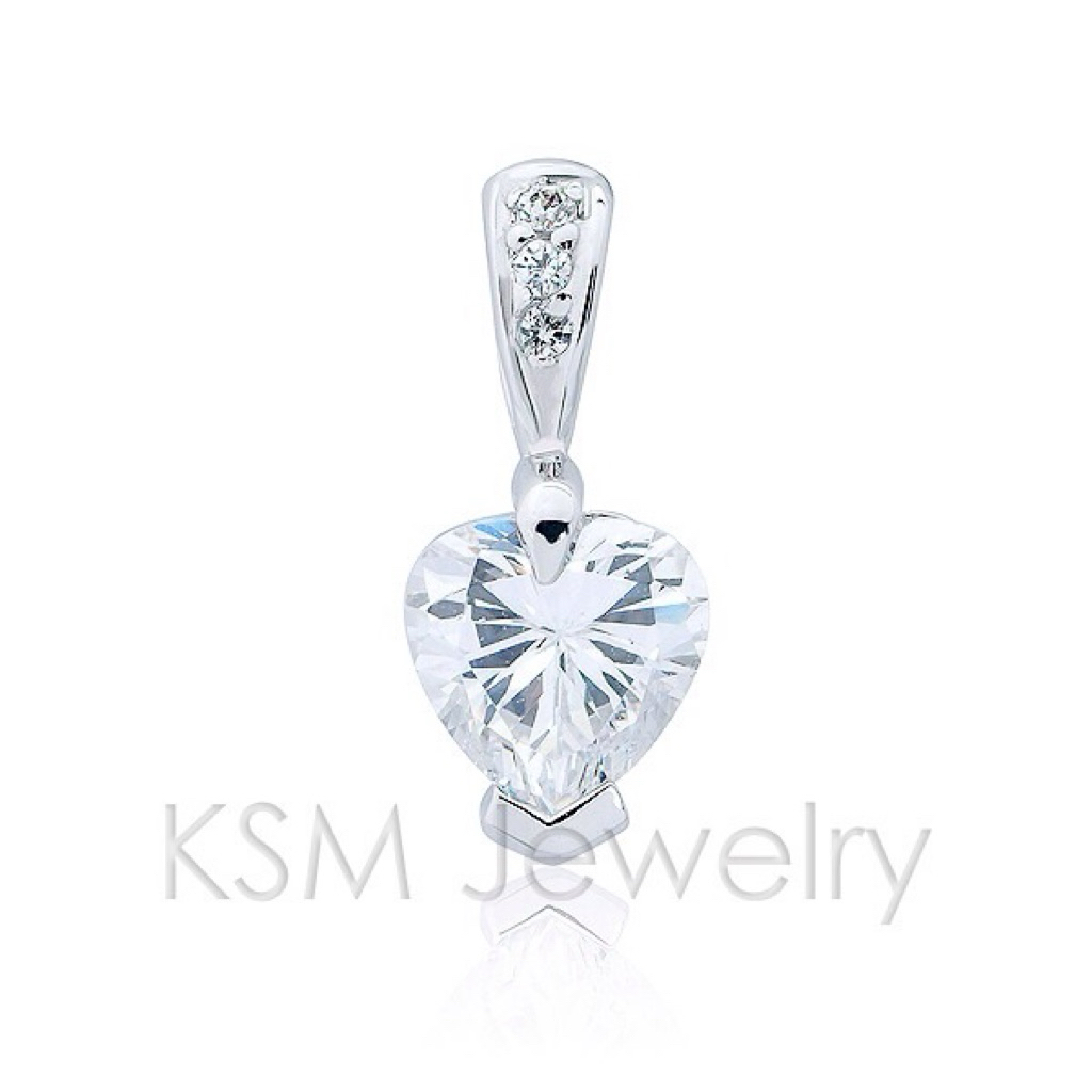 KSM-P002 Set สร้อยคออิตาลีพร้อมจี้เพชรรูปหัวใจ Moissanite