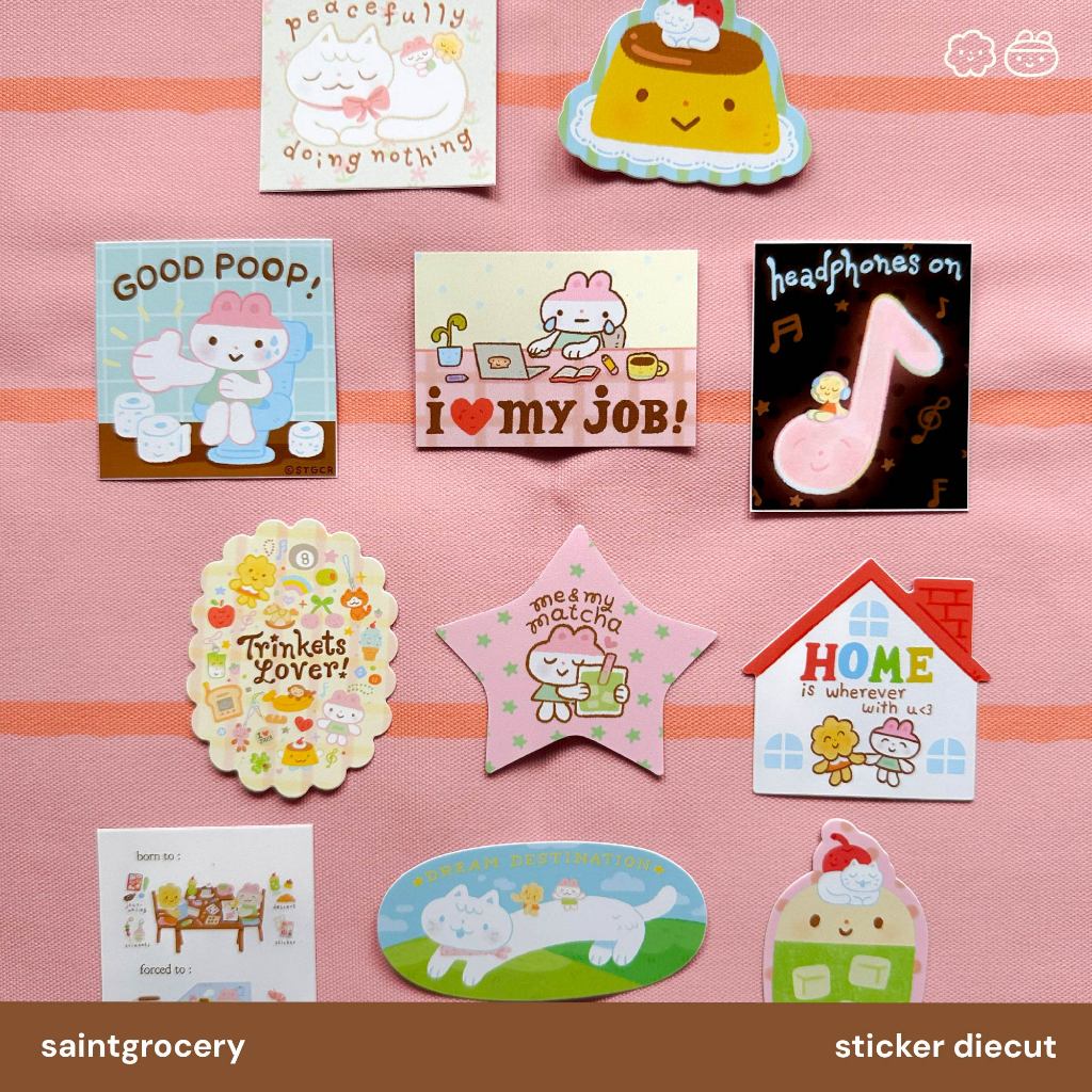 สติ๊กเกอร์ไดคัท diecut sticker | saintgrocery