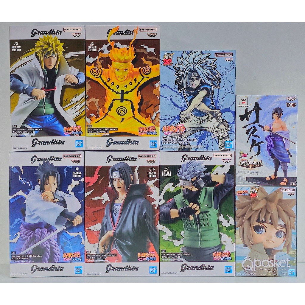 [ฟิกเกอร์แท้] Naruto - Sasuke / Minato / Itachi / Kakashi - Qposket / Grandista (Bandai Spirits)