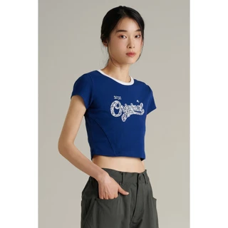 Mc JEANS (แม็คยีนส์) Online Exclusive เสื้อยืดผู้หญิง เสื้อยืดแขนสั้น ทรงสลิมครอป มี 2 สีให้เลือก MTTZB27