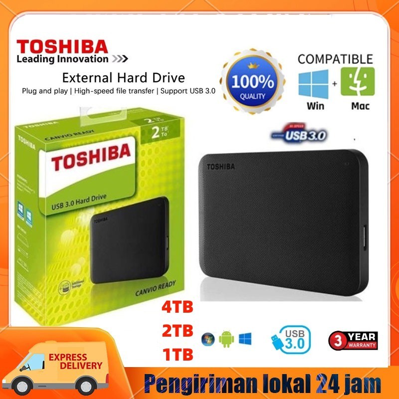 Toshiba External Harddisk 4TB/2TB/1TB ฮาร์ดดิสก์แบบพกพา HDD 2.5" USB3.0 harddrive ที่เก็บข้อมูลแบบพก