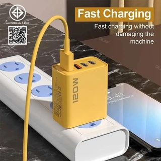 120W ชุดชาร์จเร็ว สายชาร์จ PD ชาร์จเร็วสุด QC 3.0 Quick charging 2PD + 2USB ( พอร์ต) หัวชาร์จ