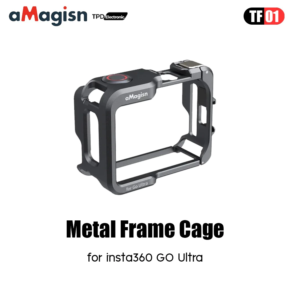 aMagisn TF01 Metal Frame Cage insta360 GO Ultra เคสโลหะปกป้องกล้อง สำหรับ Insta360 GO Ultra