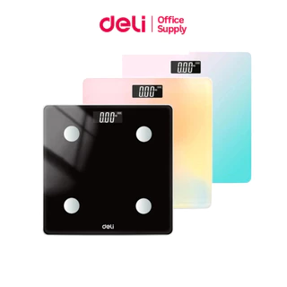 Deli เครื่องชั่งน้ำหนัก ที่ชั่งน้ำหนัก มีหลากหลายสีให้เลือกสรร รองรับน้ำหนัก 5-180kg Weighing Scale