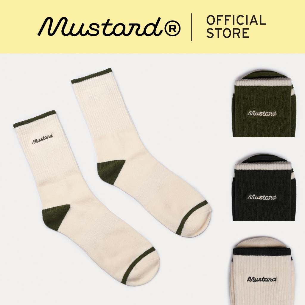 Mustard Sporty Socks | ถุงเท้าข้อยาว (มีให้เลือก 6 สี)