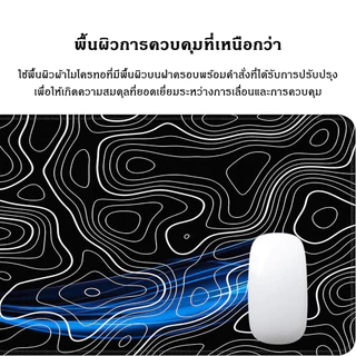 ภูมิศาสตร์ แผ่นรองเมาส์ เส้นแผนที่ภูมิประเทศ แผ่นรองเมาส์ ขอบเย็บ แผ่นรองโต๊ะภูมิศาสตร์ Contour 80x30 ซม.