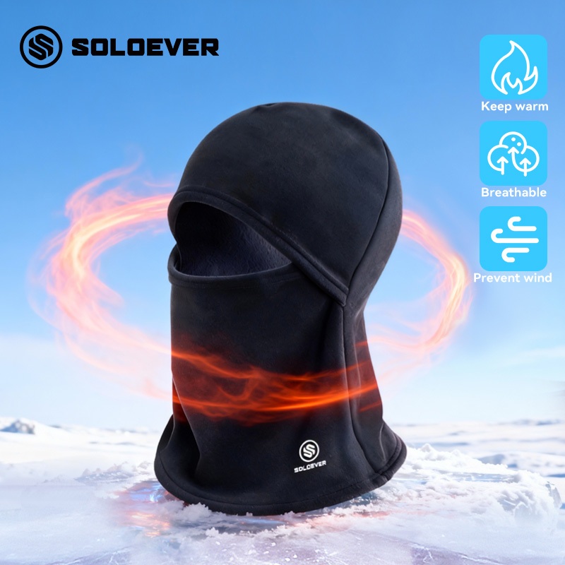 หมวกผ้าพันคอ ผ้าวูล กันลม ให้ความอบอุ่น เหมาะกับฤดูหนาว อุปกรณ์เสริม สําหรับขี่จักรยานยนต์ สกี วิ่ง