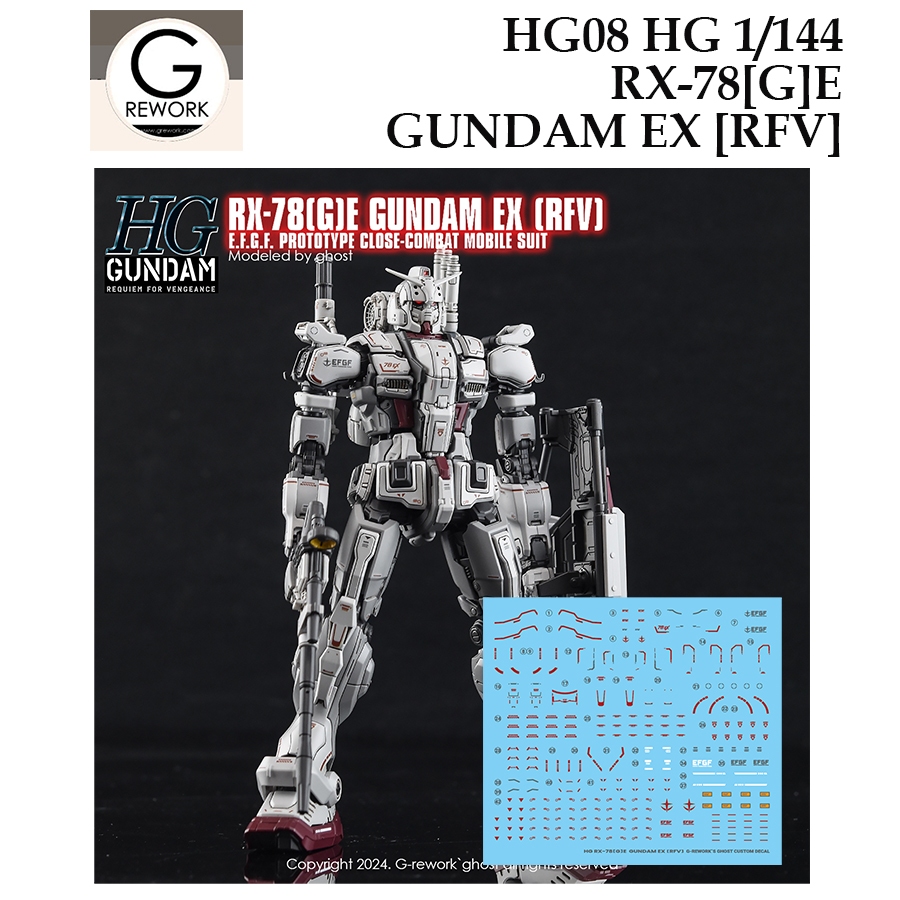 [ G Rework ] HG08 HG 1/144 RX 78 [G] E GUNDAM EX  RFV GUNDAM WATER SLIDE DECAL