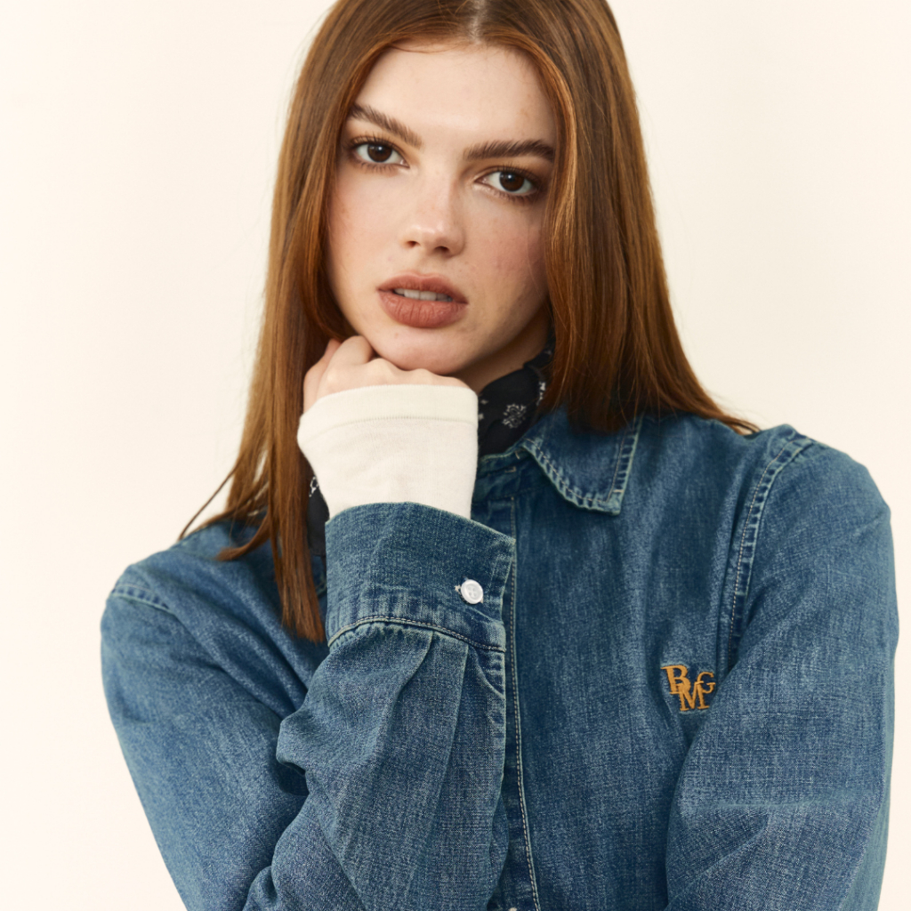 Bemingtop1089(S-2XL)-BMG Denim Classic Shirt - เสื้อเชิ้ตเดนิมทรงคลาสสิกใส่ได้ทุกโอกาส - รูปที่ 3