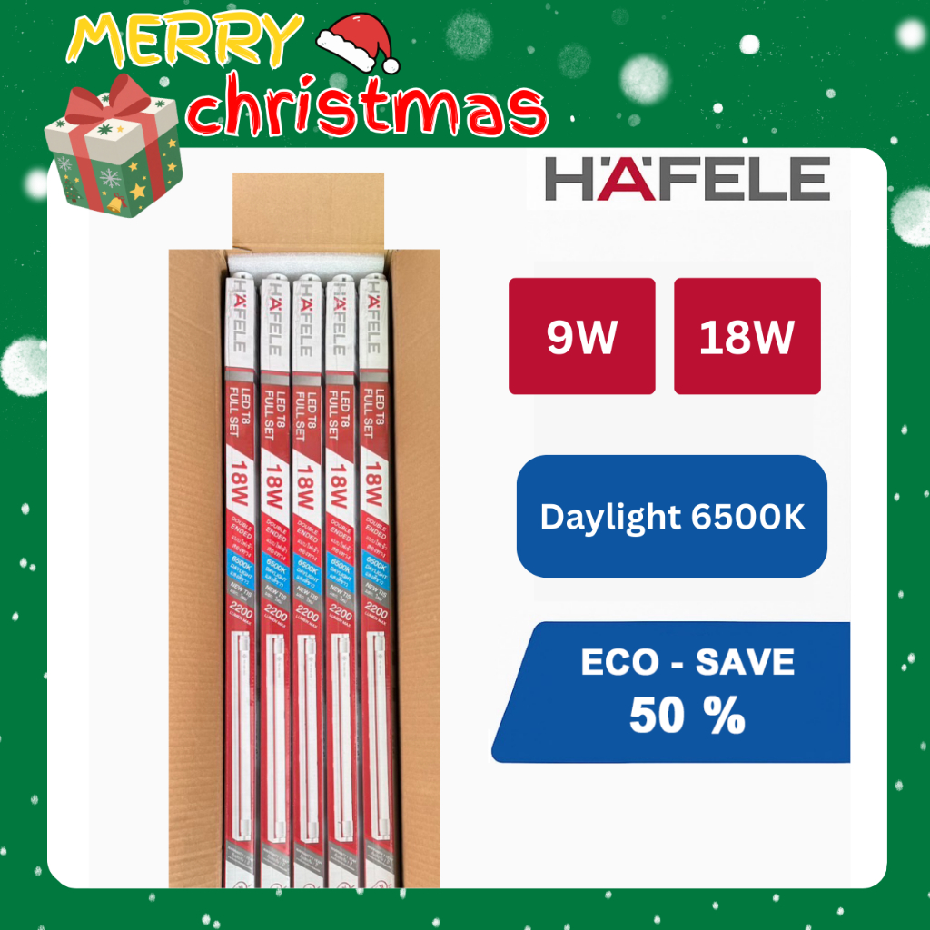 หลอดไฟยาว LED ราคาส่ง  HAFELE T8 9 W / 18W แสงขาว ไฟ LED SET 25 หลอด