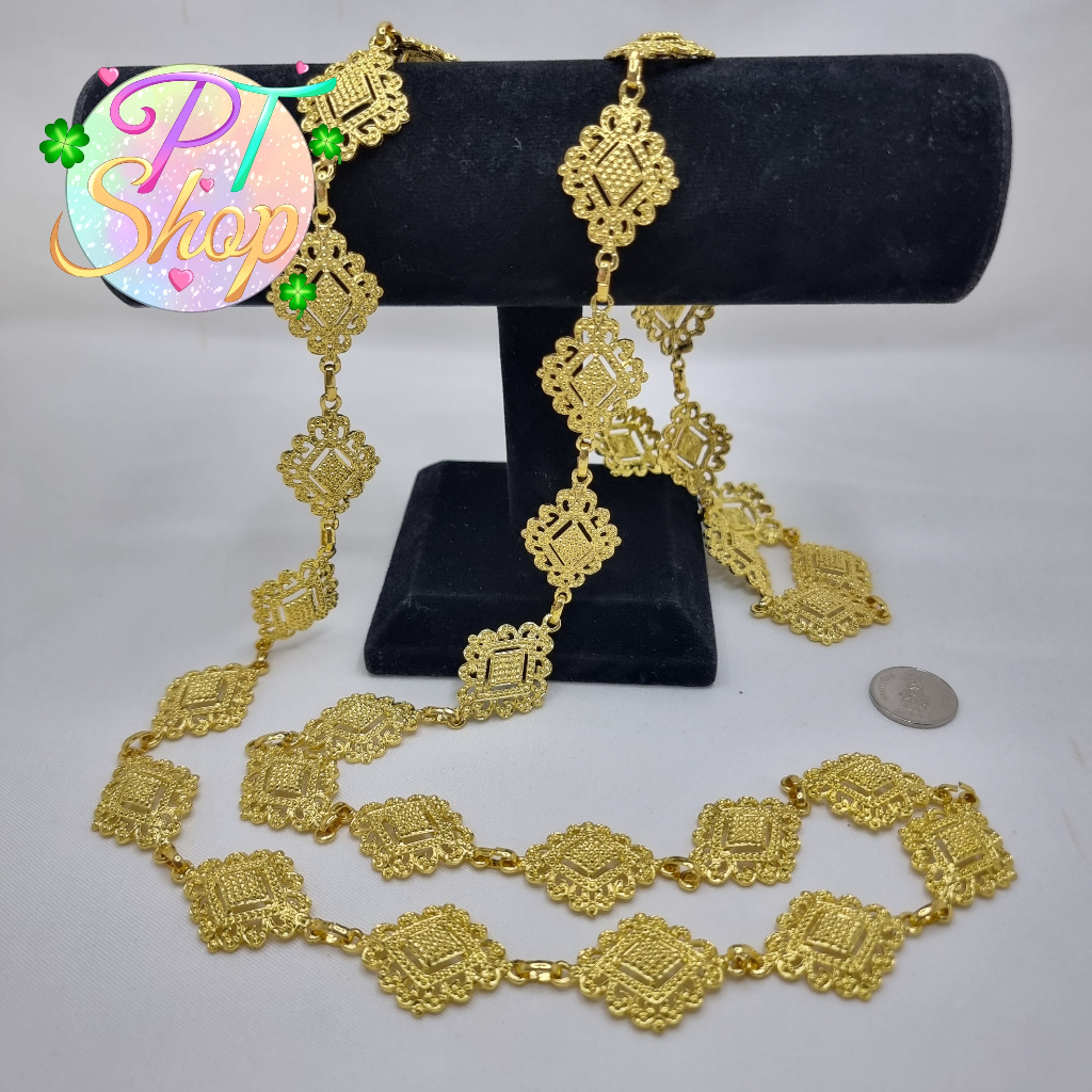 สร้อยสังวาลย์สีทอง  เครื่องประดับชุดไทยสีทอง PT Shop