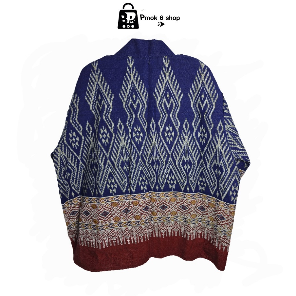 มาใหม่ เสื้อคลุมผ้าพื้นเมืองลายไทย ไซส์เสื้อ XL XXL รูปที่ 2