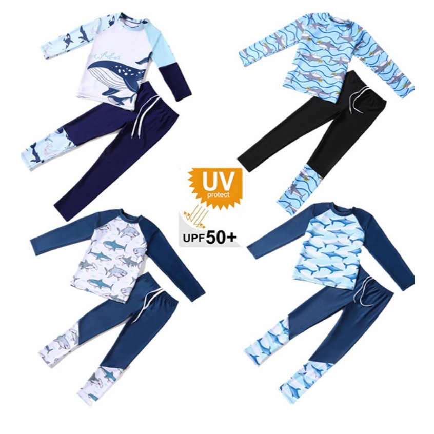ชุดว่ายน้ำเด็กชาย UV Protection 50+ สำหรับกิจกรรมกลางแจ้ง