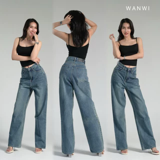 ยีนส์WANWIรหัสW61 กางเกงยีนส์ทรงกระบอกใหญ่Baggy ขาตรง
