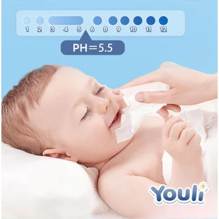 YOULI ทิชชู่เปียก ถูกที่สุด 80pcs Baby Wipes ทิชชู่เปียกสําหรับเด็ก กระดาษเปียก ทิชชู่