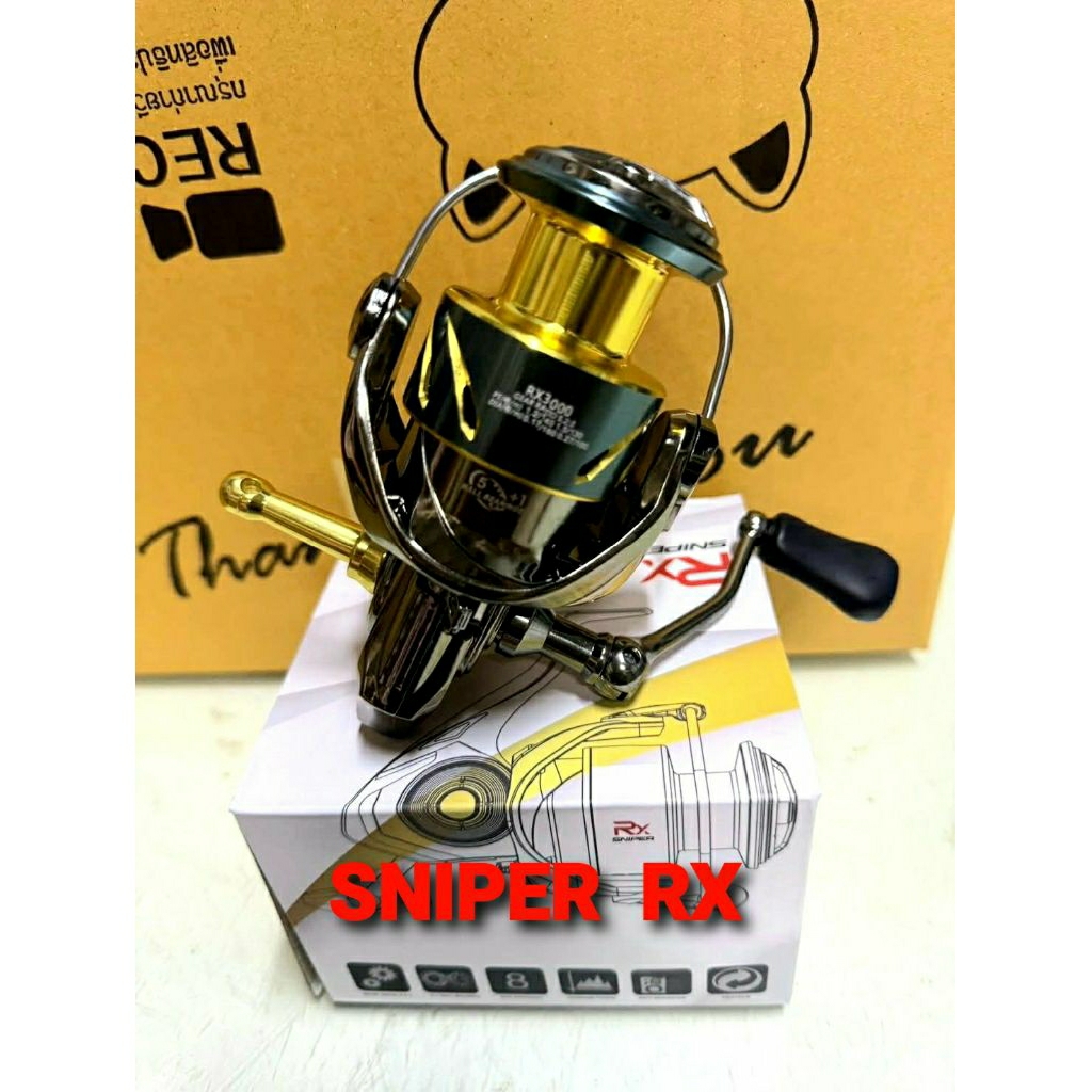 รอกตกปลา  อุปกรณ์ตกปลา  รอกสปินนิ่งแถมเสากันล้ม  SNIPER  MODEL  RX-1000/RX-2000/RX-3000/