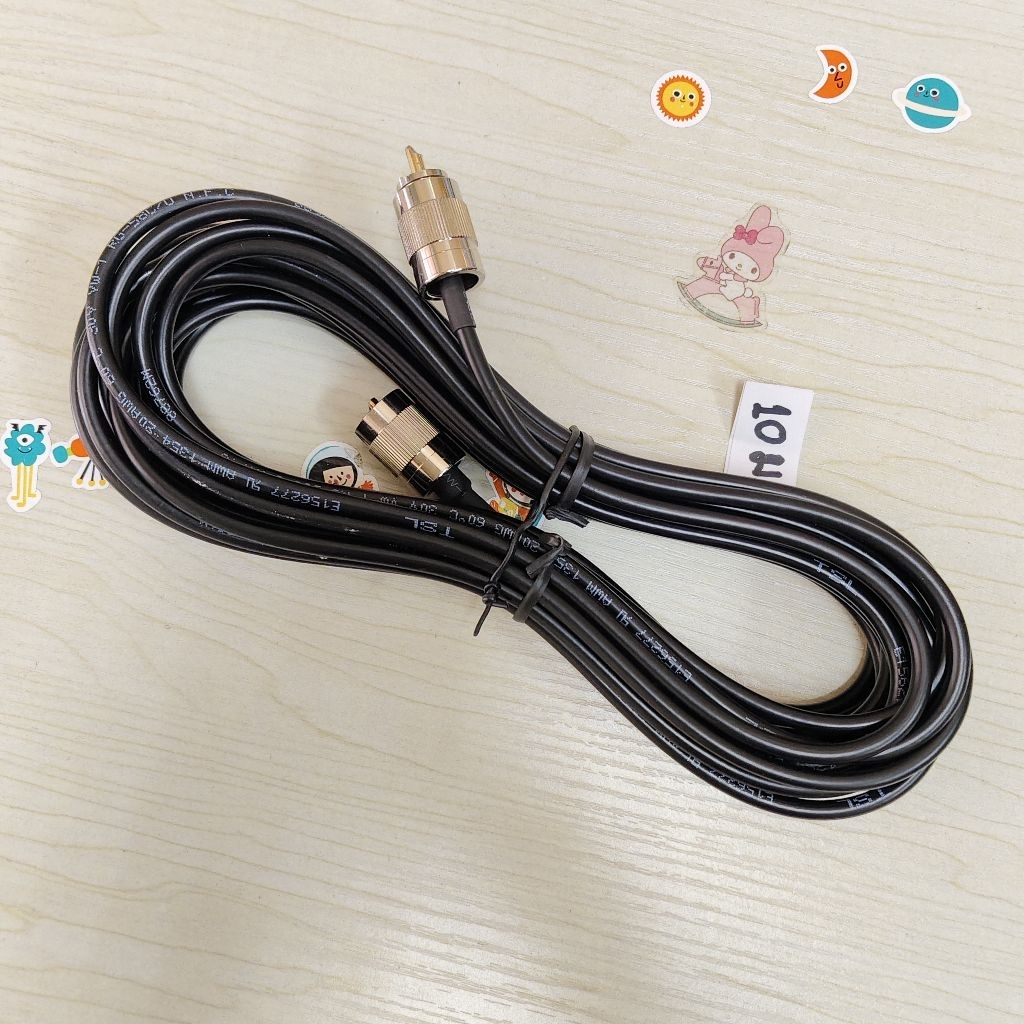 #RG58สายสัญญาณวิทยุสื่อสารพร้อมขั้วPL259-PL259