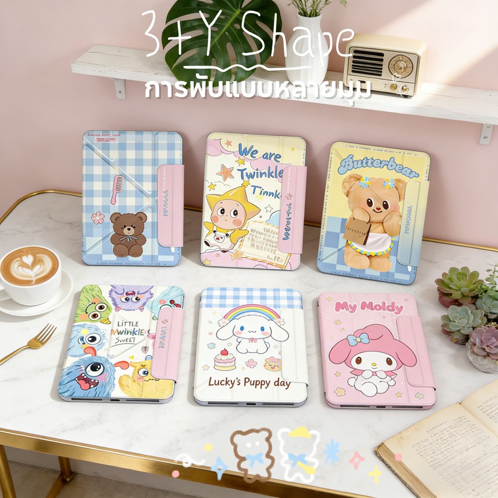 เคส Air7 แบบแกน Y สำหรับ Pad 7/8/9 10.2 Air 4/5/6 10.9 Gen10/11 mini6/7 ใส่ปากกาได้ พับตั้งได้ กันกระแทก