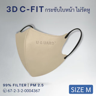 หน้ากากอนามัย U GUARD MASK ทรง V SHAPE สีขาว หายใจสะดวก สายคล้องนุ่ม ไม่รัดหู 30 ชิ้น / กล่อง