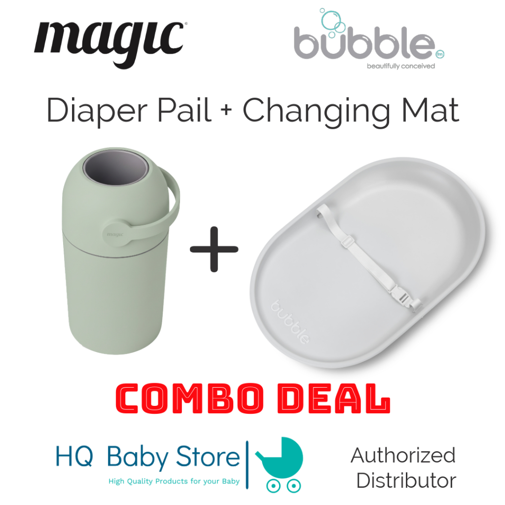 Magic Diaper Pail + Bubble Changing Mat Combo Deal