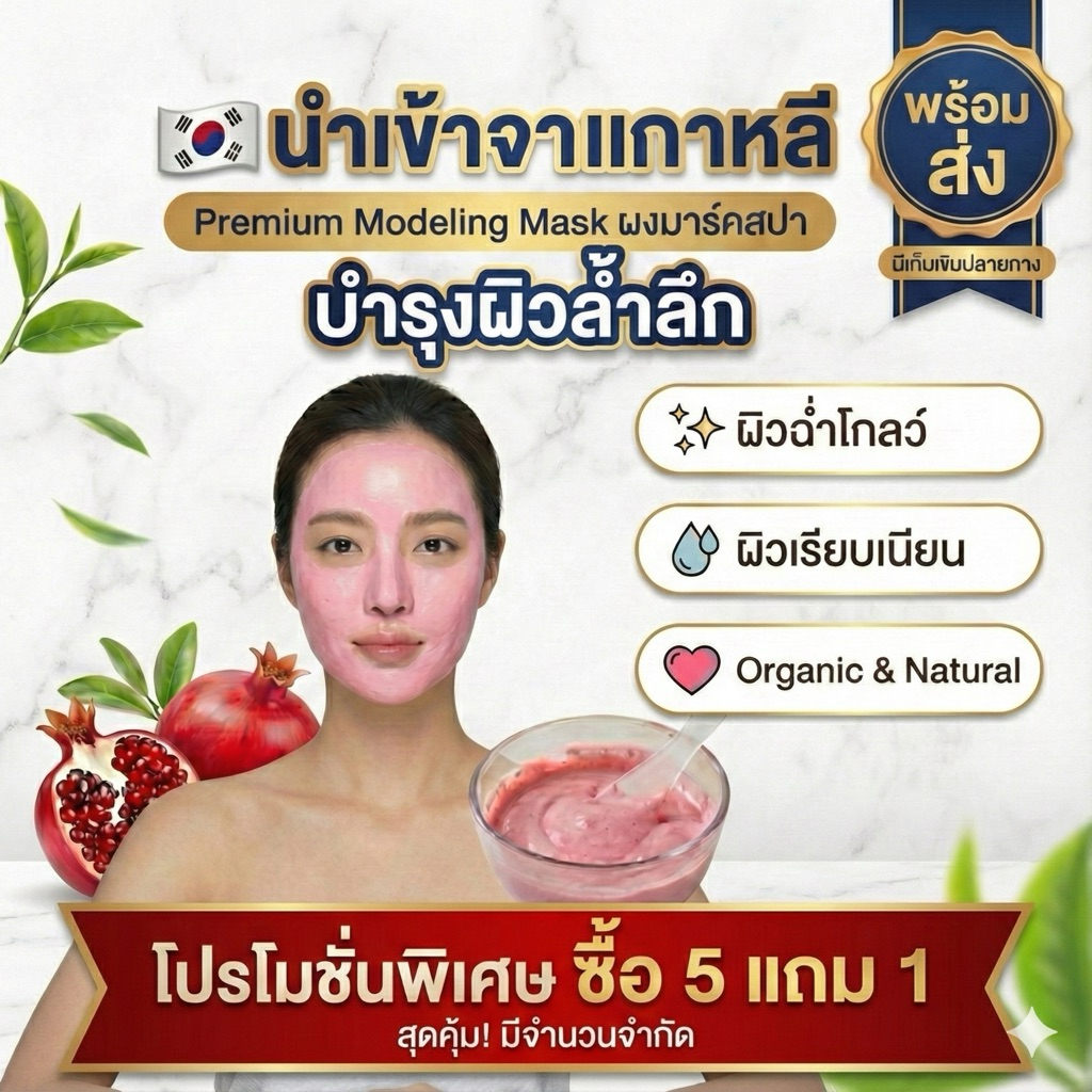 5แถม1มาส์กหน้า แบบลอกออก  เกรดพรีเมี่ยม  ใช้1ซอง1 ครั้ง