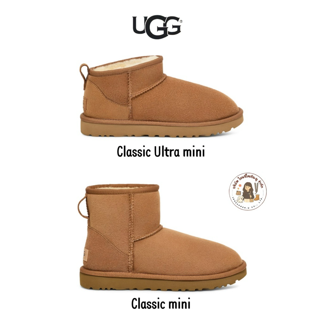 UGG รองเท้าขนอุ่นรุ่น Classic ultra mini และ Classic mini รองเท้ากันหนาว รองเท้าหนังแกะแท้ ของแท้100%