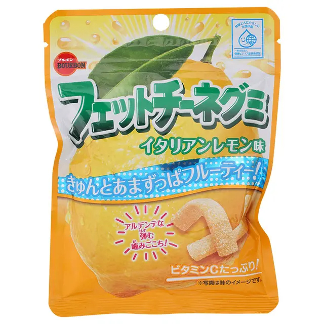 เบอร์บอน เฟตตูชินี กัมมี่ อิตาเลี่ยน เลมอน อาจิ 50ก. Bourbon Fettuccine Gummi Italian Lemon Aji 50g.