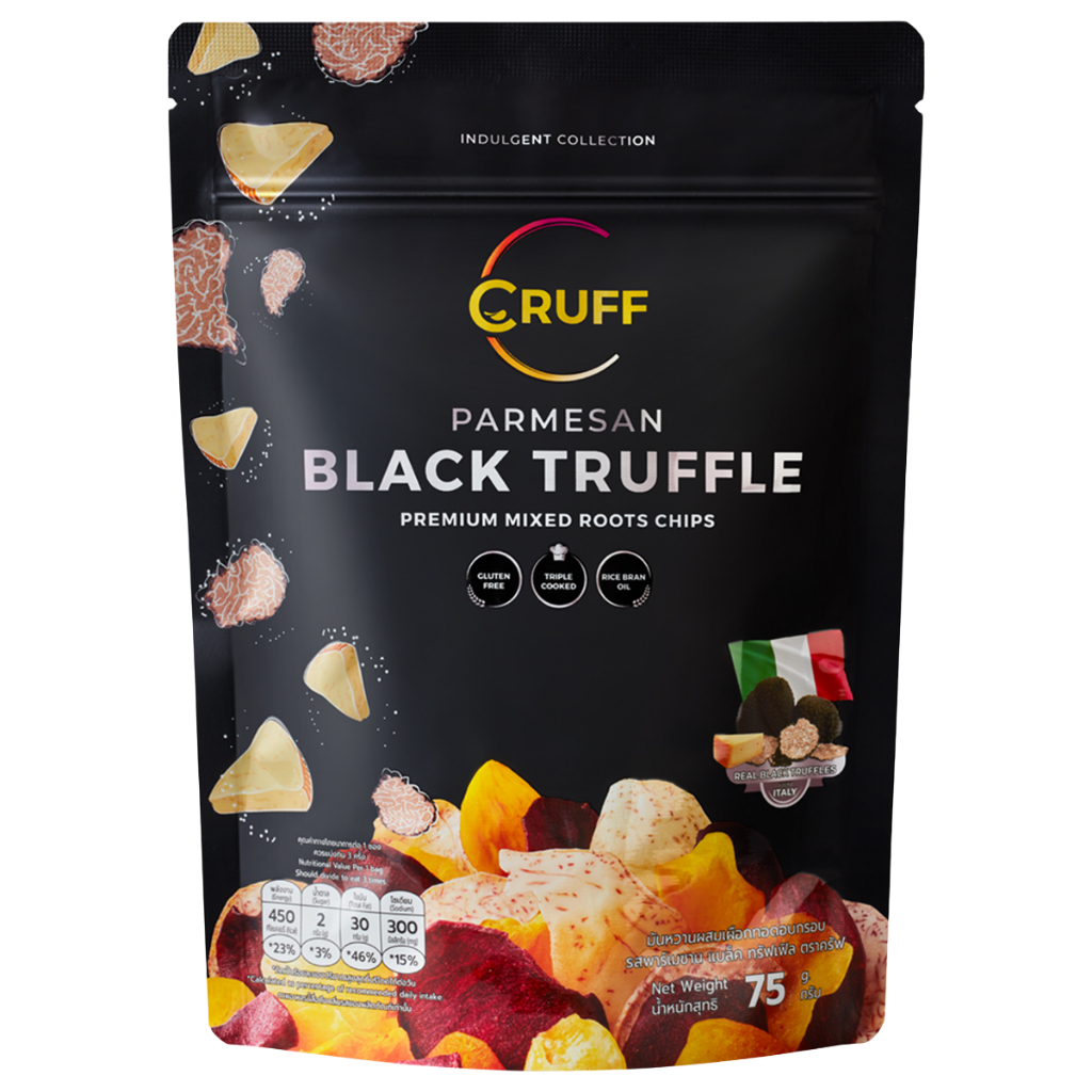 Cruff Mixed Root Chips Parmesan Black Truffle Flavor 75G ราคา ถูกที่สุด ดีลบีเคเค