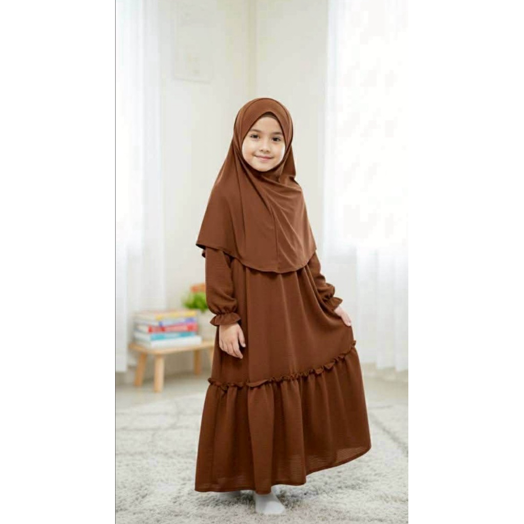 เสื้อเดรสเด็กไม่รวมผ้าคลุม ผ้าสลาฟใส่สบายไม่ร้อน