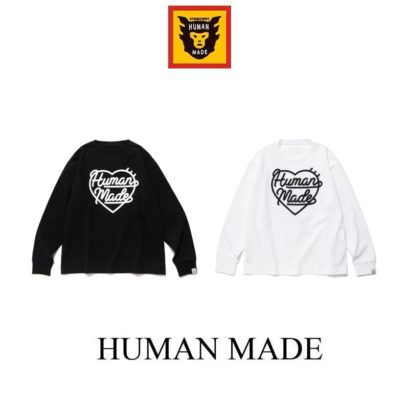 【Human Made】🇯🇵 พร้อมส่ง/ เสื้อยืดแขนยาว human made WAG HEART LS แขนยาวหลวมๆ