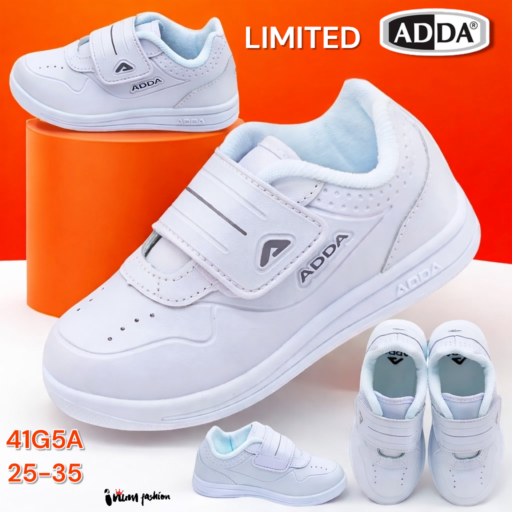 NFshoes  รองเท้านักเรียน ADDA  Limited รุ่น 41G5A ใส่ง่าย เบาสบาย ตีนตุ๊กแกแบบแปะ ใช้ได้ทั้งเด็กชายและเด็กหญิง W/H
