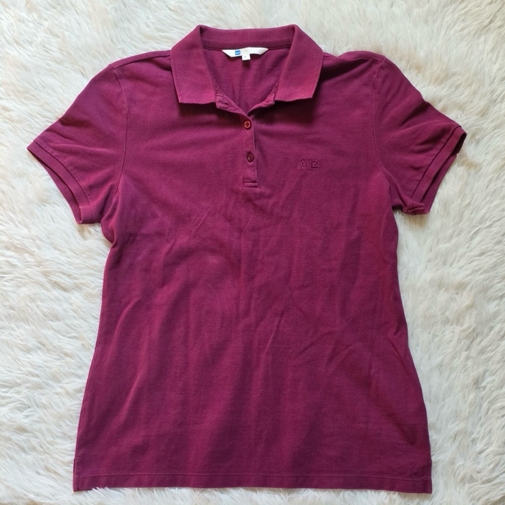 ส่งต่อ เสื้อโปโล AIIZ คอปก size L สีม่วงเข้ม