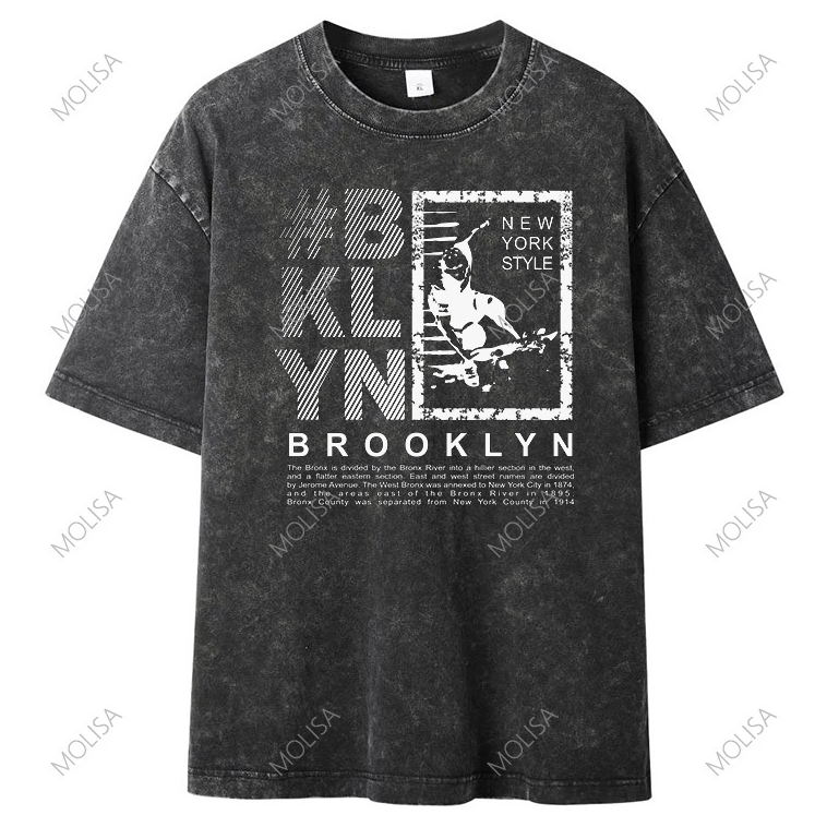 Molisa เสื้อสตรีท สกรีนเสื้อ DTG ผ้าฟอก คอตตอน100% เสื้อยืด เกรดพรีเมียม วัยรุ่น แนวเท่ 68155# - รูปที่ 2