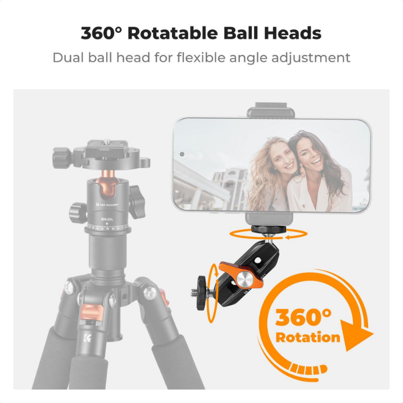 k&F Ball Heads Magic Arm ขายึดกล้องขนาดเล็กหัว1/4หมุนได้ 360° (KF31.137) - รูปที่ 4