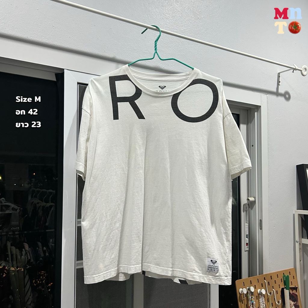 🤍เสื้อยืดสีพื้น ROXY