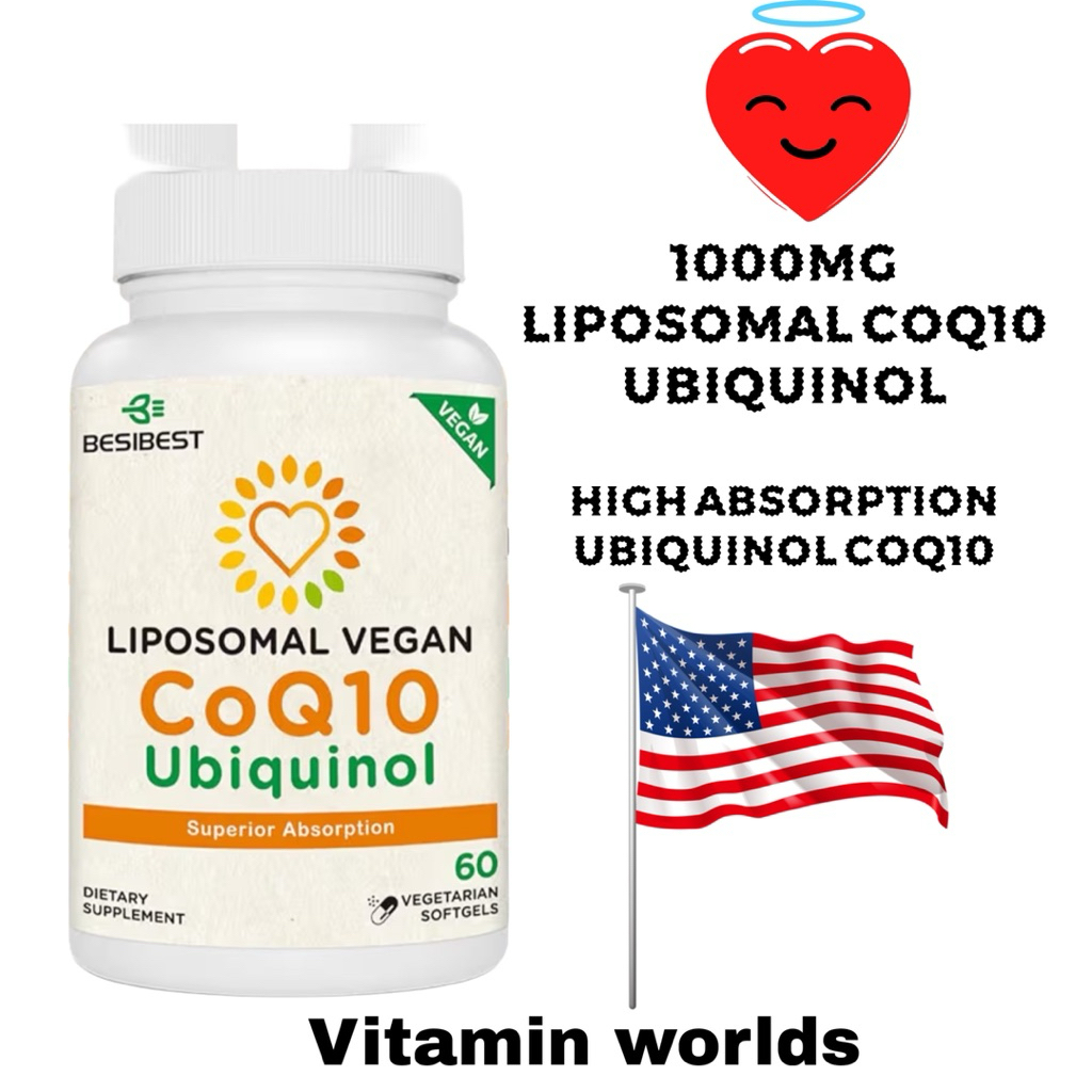 Besibest Liposomal Vegan Co Q10 Ubiquinol 1000 MG ...60เม็ด นำเข้าอเมริกา