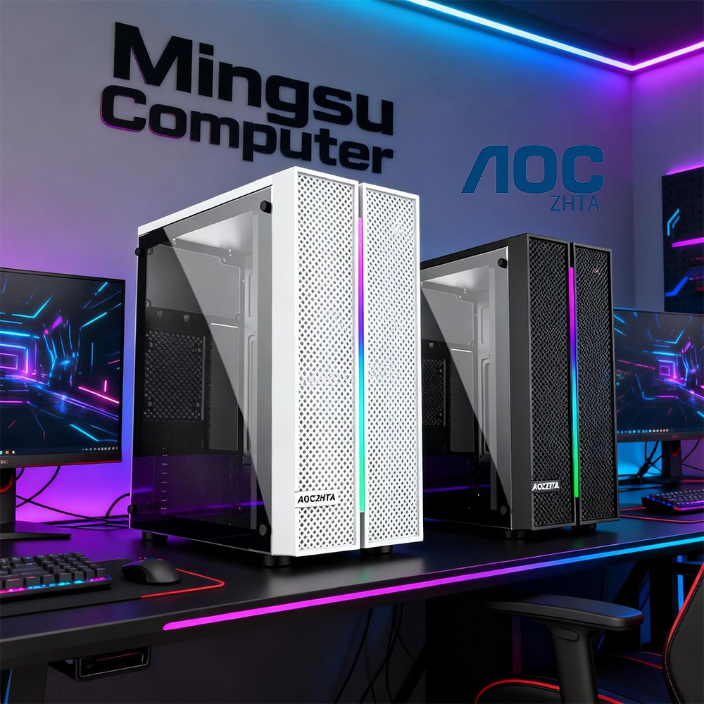 เคสคอมพิวเตอร์ AOC Colorful K2 เคสคอมพิวเตอร์แบบเต็มด้านกระจก RGB ATX เคสคอมพิวเตอร์ PC Cases凌光电脑机箱