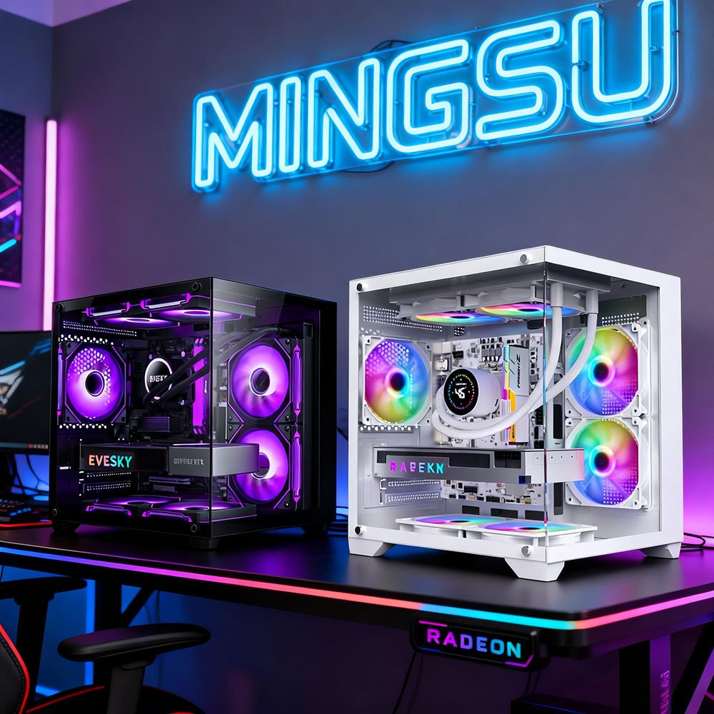 Mingsu sea view room mini case computer case M-ATX black support water cooling fan 240 computer case