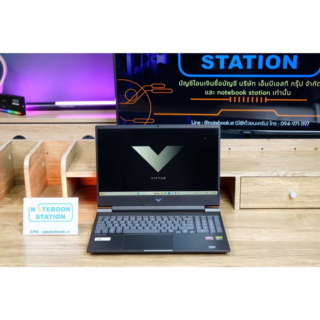 HP Victus Gaming 15 Ryzen5(AI)-8645HS Ram16 RTX3050(6GB) SSD512GB จอ15.6 144Hz เกมมิ่งรุ่นใหม่ มีAIช